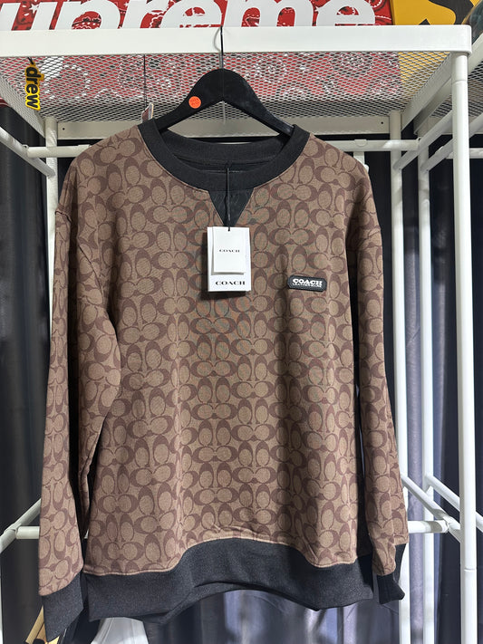 Coach Signature Monogram Brown Sweatshirt